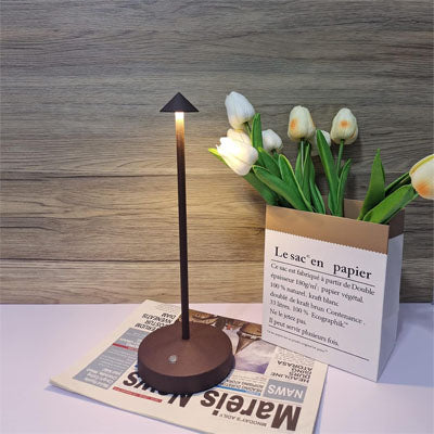 table blanc journal tulipes sacr lampe noire a poser
