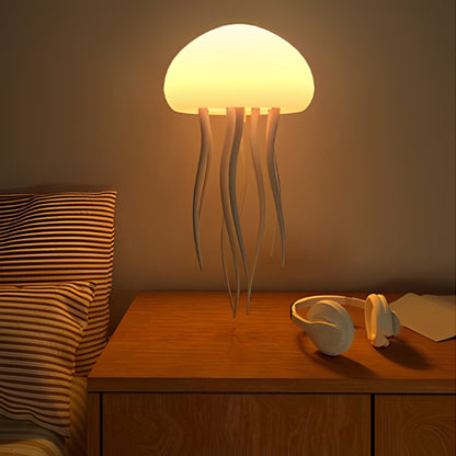 table nuit casque audio blanc tentacules fluides lampe de chevet