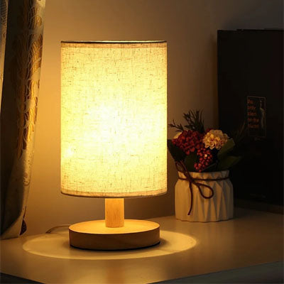 texture lin lampe a poser en bois
