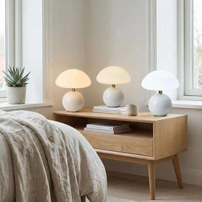 trois lampes trois temperatures zenitude lampe de chevet champignon